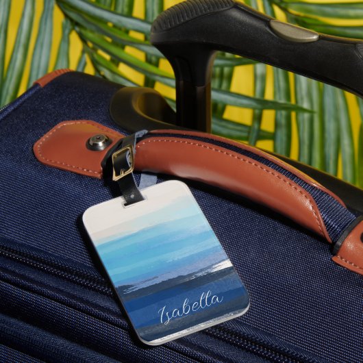 Aangepast Abstract blauw schilderplaatje Bagagelabel (Voorkant Insitu 1)