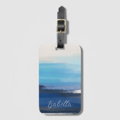 Aangepast Abstract blauw schilderplaatje Bagagelabel (Voorkant (verticaal))