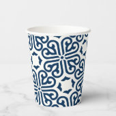 Aangepast Abstract blauw Takeaway Coffee Papieren Bekers (Achterkant)