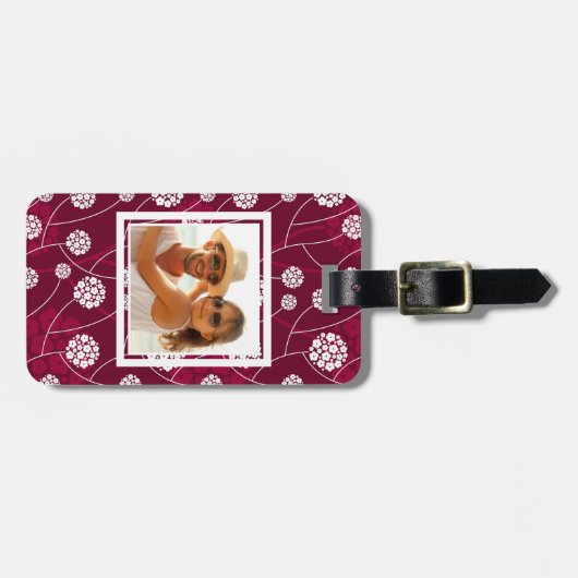 Aangepast Abstract bloempatroon foto Bagagelabel (Voorkant horizontaal)