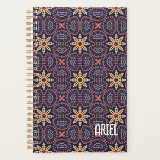Aangepast Abstract Floral Patroon Retro Planner (Voorkant)