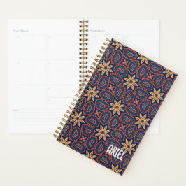 Aangepast Abstract Floral Patroon Retro Planner