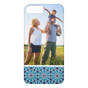 Aangepast Abstract fotopatroon in blauw en grijs Case-Mate iPhone Case
