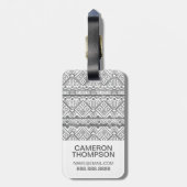 Aangepast Abstract Geometric Aztec Pattern 2 Bagagelabel (Achterkant verticaal)
