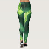 Aangepast Abstract groen mospatroon Leggings (Achterkant)