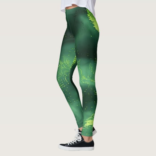 Aangepast Abstract groen mospatroon Leggings (Links)