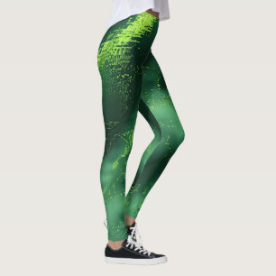 Aangepast Abstract groen mospatroon Leggings