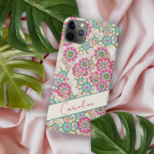 Aangepast abstract Japans bloemen kunstpatroon iPhone 16 Pro Max Hoesje