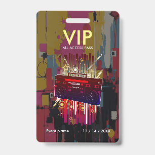 Aangepast abstract kleurblok VIP-pas voor evenemen Badge