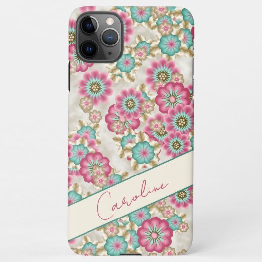 Aangepast Abstract kunstpatroon voor Japanse bloem iPhone Hoesje (Achterkant)