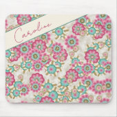 Aangepast Abstract kunstpatroon voor Japanse bloem Muismat (Voorkant)