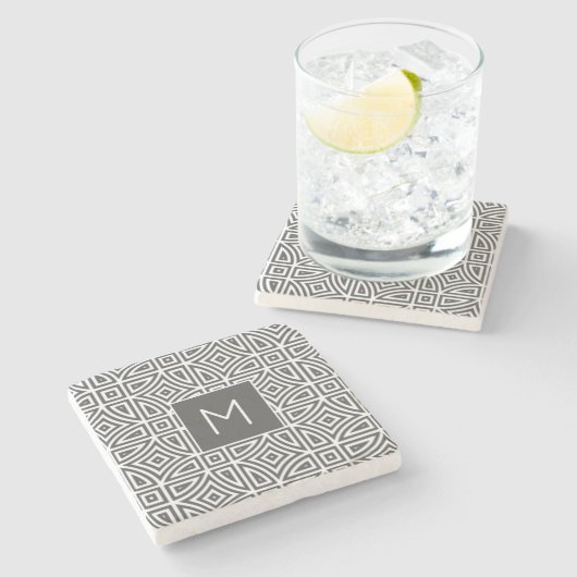 Aangepast Abstract monogram Patroon onderzetter (Zijkant)