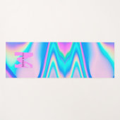 Aangepast Abstract Roze Holografisch y2k Naam Mono Yogamat (Voorkant (horizontaal))