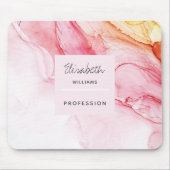 Aangepast abstract roze inktverf muismat (Voorkant)