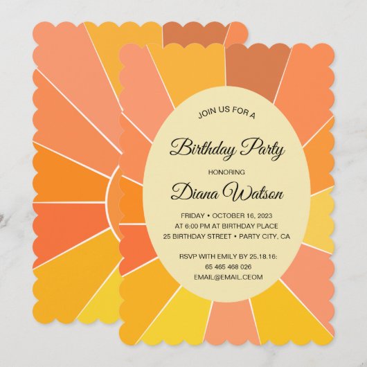 Aangepast Abstract Sun-ontwerp | Kaart (Voorkant / Achterkant)