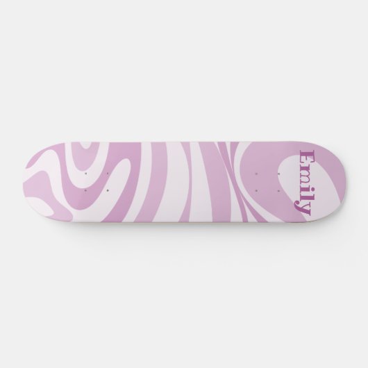 Aangepast Abstract trapsgewijs trappelpatroon Lila Persoonlijk Skateboard (Horizontaal)