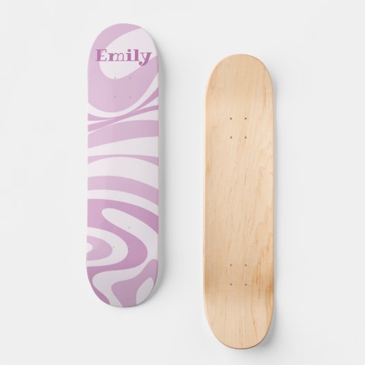 Aangepast Abstract trapsgewijs trappelpatroon Lila Persoonlijk Skateboard (Voorkant)