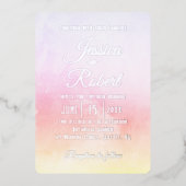 Aangepast Abstract Trendy Modern Pastel Wedding Folie Uitnodiging (Voorkant)