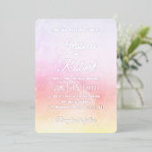 Aangepast Abstract Trendy Modern Pastel Wedding Folie Uitnodiging (Staand Voorkant)