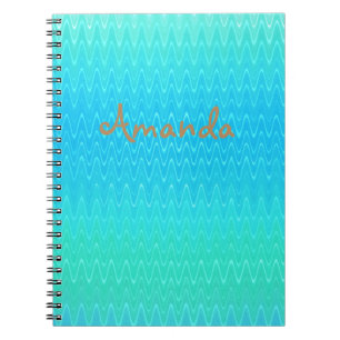 Aangepast Abstract Turquoise Blue Notitieboek