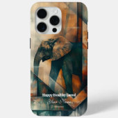 Aangepast: Abstracte olifant iPhone 15 Promax Hoes (Achterkant)
