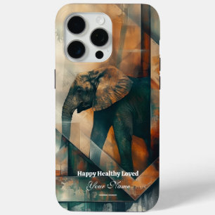 Aangepast: Abstracte olifant iPhone 15 Promax Hoes