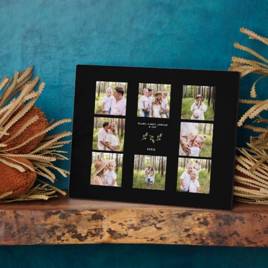 Aangepast acht fotoserie Collage Black Plaque Fotoplaat (Zijkant)