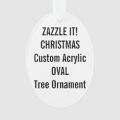 Aangepast acryl OVAL kerstboomversiering: leeg Ornament (voorkant)