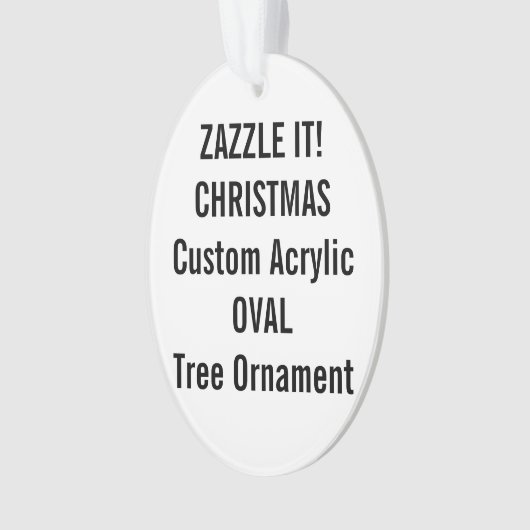 Aangepast acryl OVAL kerstboomversiering: leeg Ornament (voorkant)