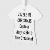 Aangepast acryl SHIRT kerstboomversiering: leeg Ornament (voorkant)