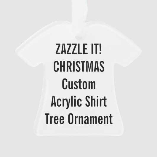 Aangepast acryl SHIRT kerstboomversiering: leeg Ornament (voorkant)