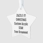 Aangepast acryl STAR kerstboomversiering leeg Ornament (voorkant)