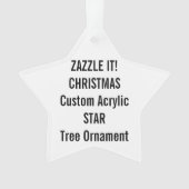 Aangepast acryl STAR kerstboomversiering leeg Ornament (voorkant)