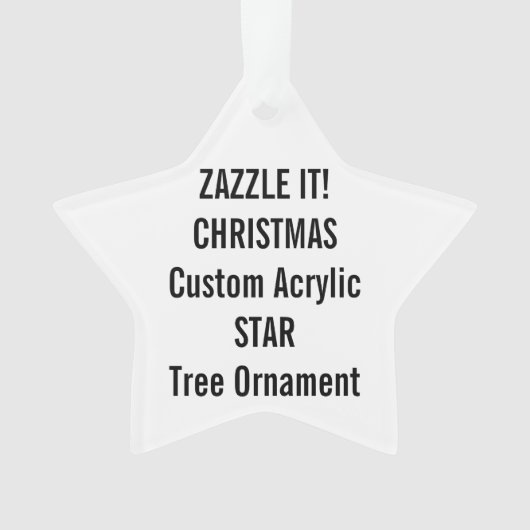 Aangepast acryl STAR kerstboomversiering leeg Ornament (voorkant)