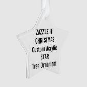 Aangepast acryl STAR kerstboomversiering leeg Ornament (voorkant)