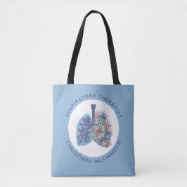 Aangepast Ademhalingstherapeut Bloemige Longen Cad Tote Bag