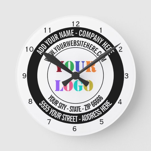 Aangepast adres adres website Speciaal ontwerp Ronde Klok (Voorkant)