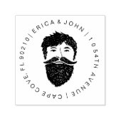 Aangepast adres Bearded man Zelfinkt Retouradres Zelfinktende Stempel (Design)