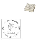 Aangepast adres Boerderij Fresh Eggs Homestead & C Rubberstempel (Gestempeld)