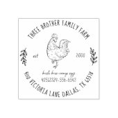 Aangepast adres Boerderij Fresh Eggs Homestead & C Rubberstempel (Afrduk)