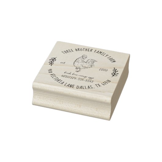 Aangepast adres Boerderij Fresh Eggs Homestead & C Rubberstempel (Stempel)