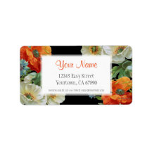 Aangepast adres Elegante Poppy Cornflowers Labels