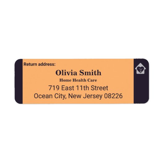Aangepast adres en terugzendlabel voor senior zorg etiket (Voorkant)