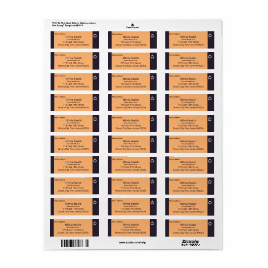 Aangepast adres en terugzendlabel voor senior zorg etiket (Full Sheet)