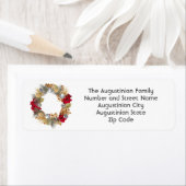 Aangepast adres kerstmis Wreate Return Etiket (Insitu)