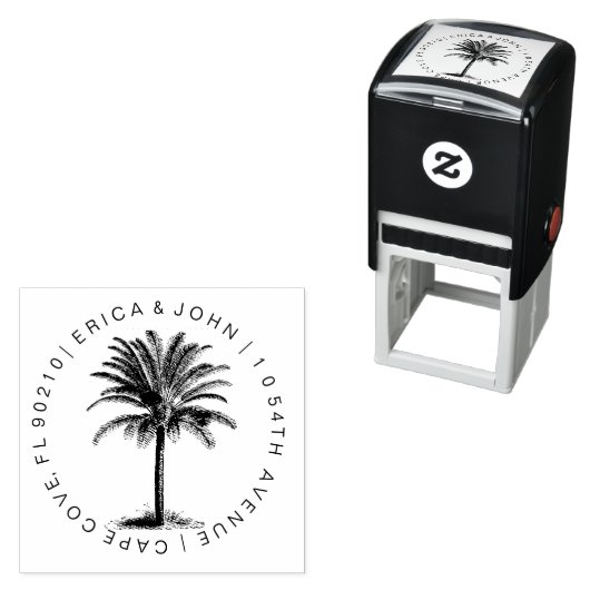 Aangepast adres Palm Tree Zelfinkt Retouradres Zelfinktende Stempel (In situ)