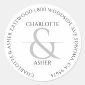 Aangepast adres Pas getrouwd van paren Ronde Sticker (Voorkant)