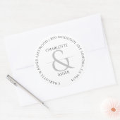Aangepast adres Pas getrouwd van paren Ronde Sticker (Envelop)