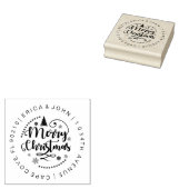 Aangepast adres, rubberen stempel, vrolijk kerstfe rubberstempel (Gestempeld)