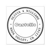 Aangepast adres Stempel, bruiloft Stamp, "Castello Zelfinktende Stempel (Design)